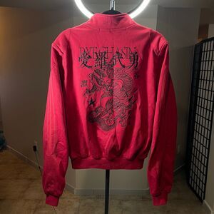 RYE CHASIN "BOSOZOKU" EMBROIDERED ZIP UP JACKET RED/BLACK